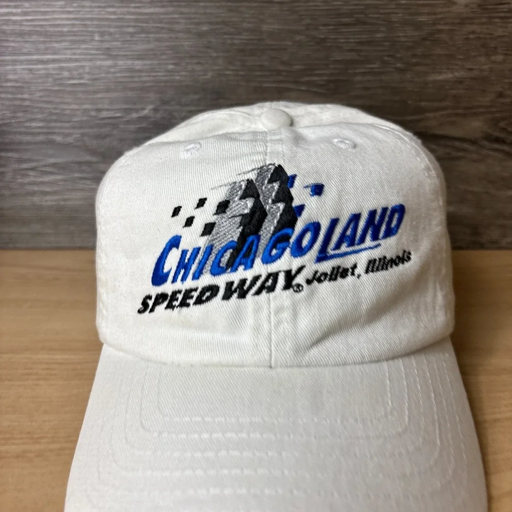 Chicagoland Speedway Hat Cap Strap Back Youth White Joliet Adjustable